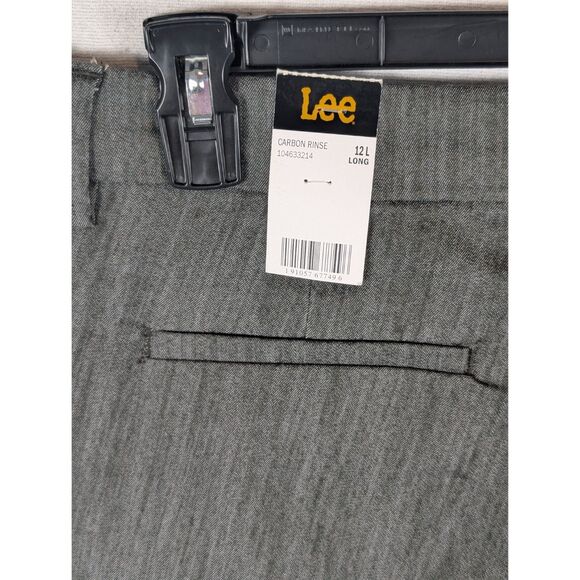 Lee Trouser Regular Fit Mid Rise Flex Motion Pants Gray Women's Size 12 Long NWT - Picture 12 of 13